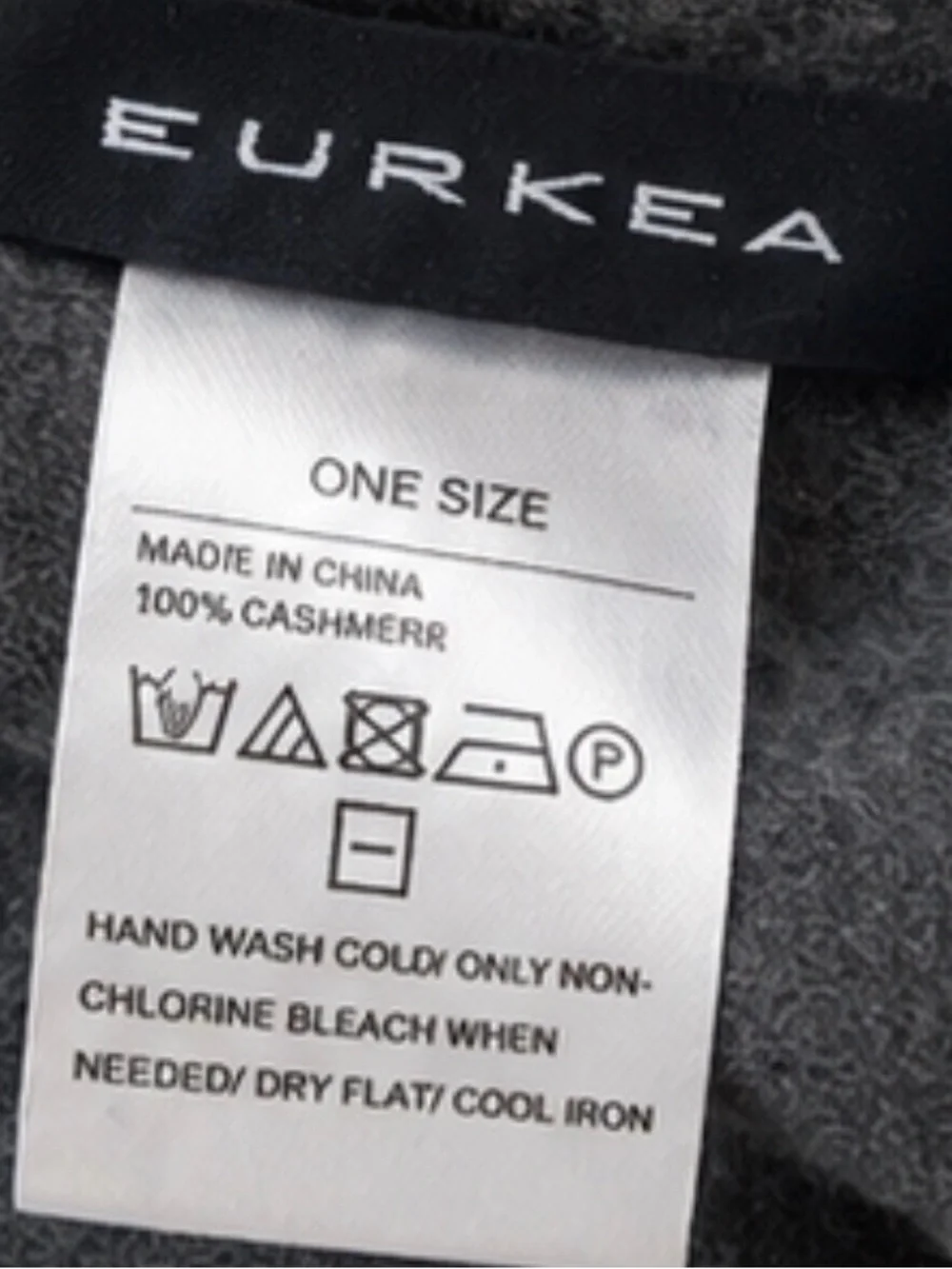 Eureka 100% Cashmere Scarf Unisex Charcoal Gray One Size 76”